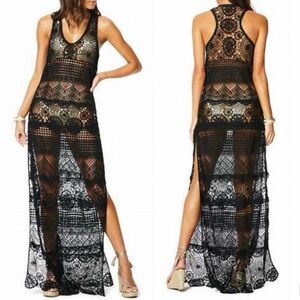 Ramy‎ Brook Nimea Sleeveless Lace Coverup Black Maxi Dress